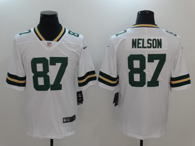 Men's Green Bay Packers Jordy Nelson #87 White Jersey